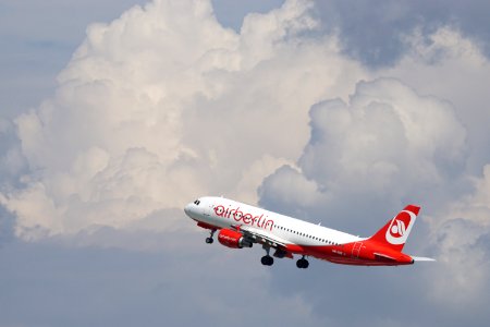 Air Berlin Red And White Airplane photo