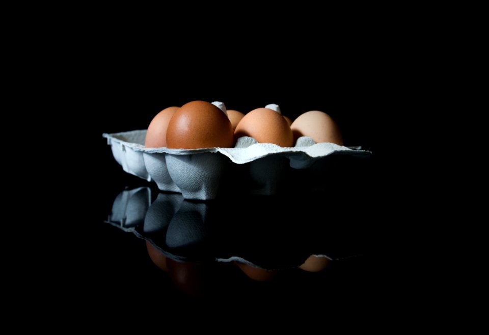 Eggs On Black Background