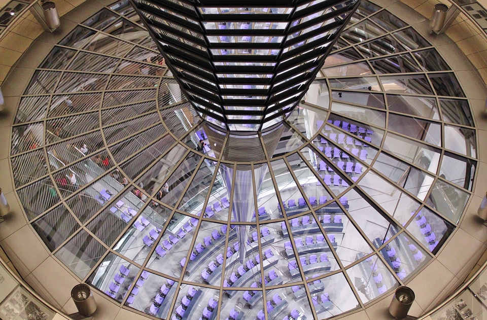 Glass dome building architecture