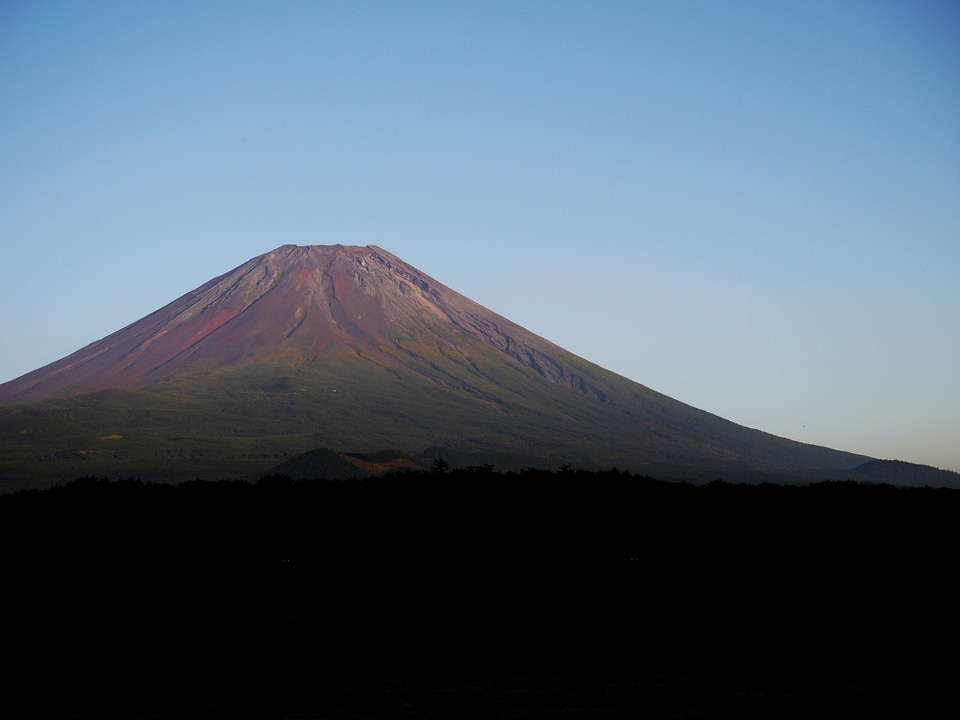 Mt fuji summer of mountain sunset