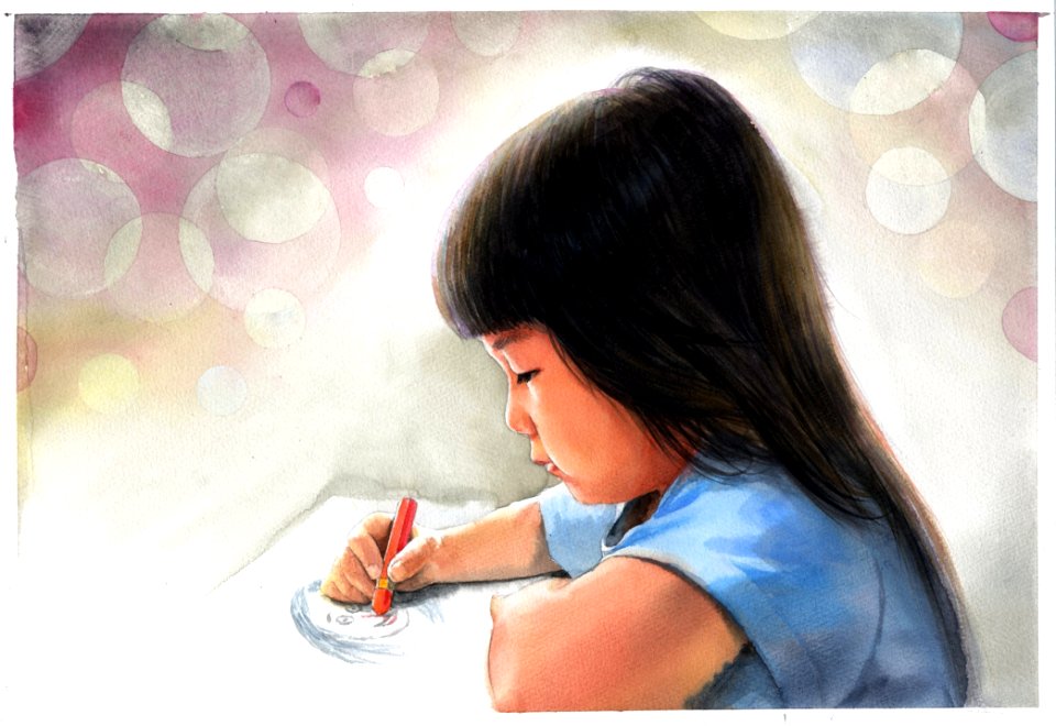 Nose Watercolor Paint Forehead Girl