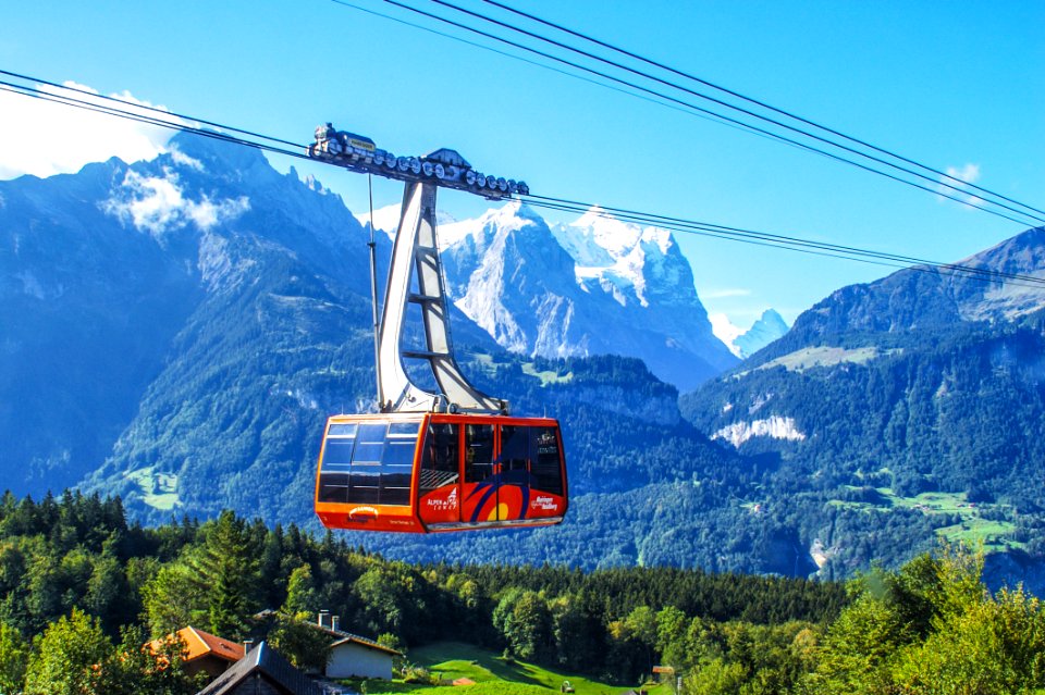 Cable Car In The Snow Capped Mountains