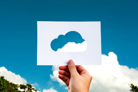 Cloud Silhouette Against Blue Skies photo