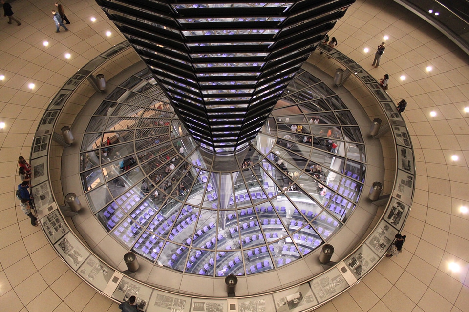 Glass dome building architecture