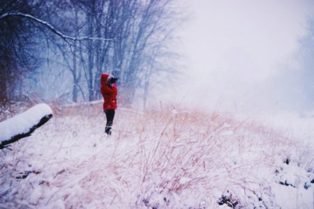 Winter Snow Red Jacket