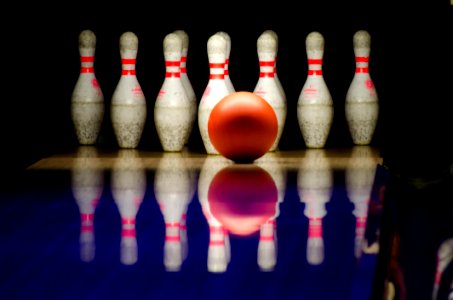Bowling Alley Red Ball White Pins Lane