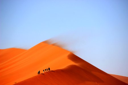 Desert Sand Dune Orange Blue Sky photo