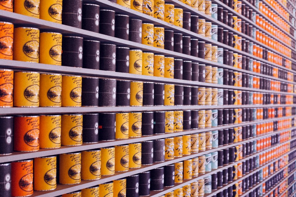 Coffee Cans Yellow Black Blue Orange Bokeh Pinewood Social Nashville Tennessee