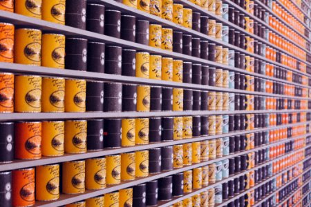 Coffee Cans Yellow Black Blue Orange Bokeh Pinewood Social Nashville Tennessee