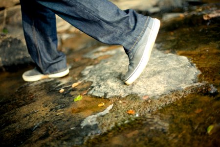- Shoes Feet Walking Rocks Creek