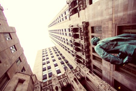 Downtown Chicago Tribune Building Statue