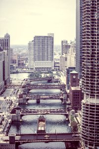 Wacker Drive Downtown Chicago River