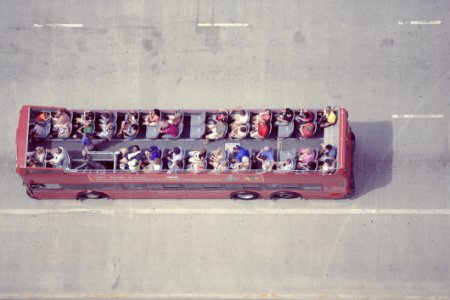 Red Tour Bus Chicago Tourists photo