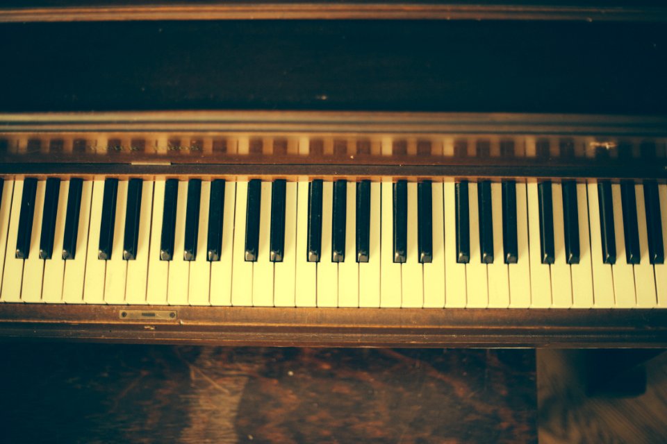 Old Vintage Piano Keys Wood