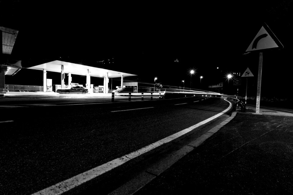 Gray Road During Nighttime