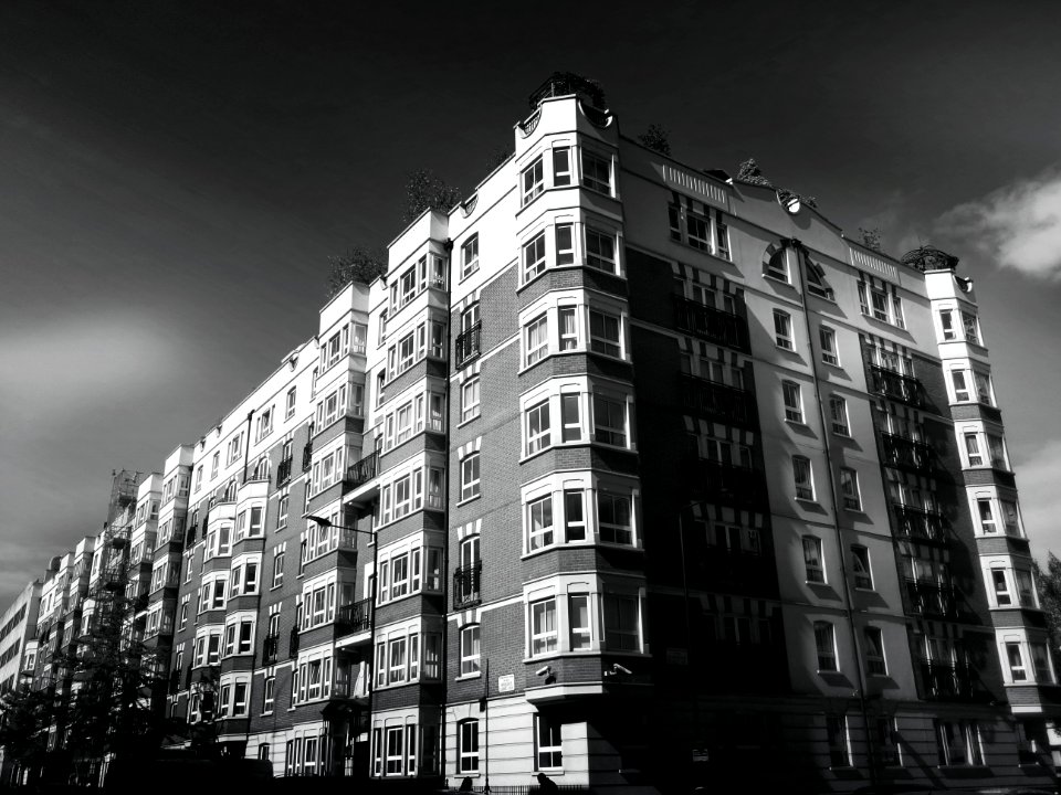 Apartment Exterior In Black And White