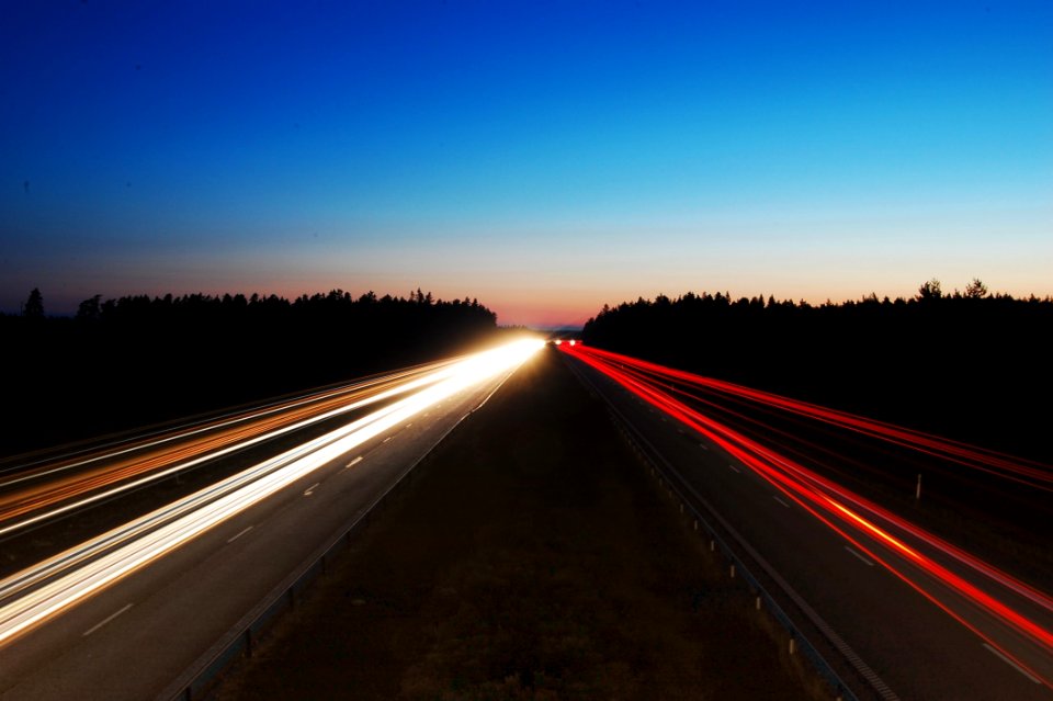 Light Trails On Highway
