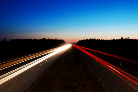 Light Trails On Highway
