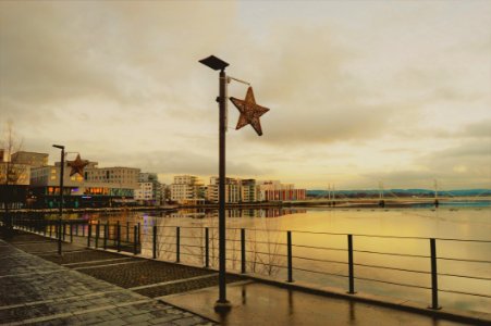 Waterfront Promenade On Overcast Day