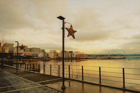 Waterfront Promenade On Overcast Day photo