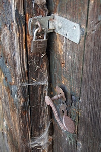 Padlock door buckle old photo