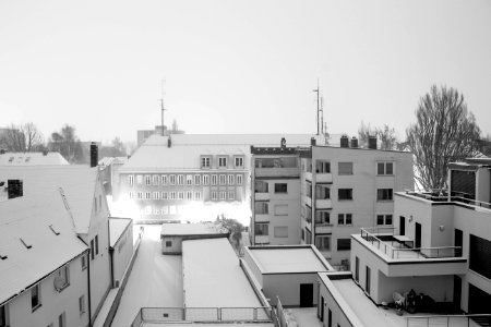 Urban Rooftops In Snow