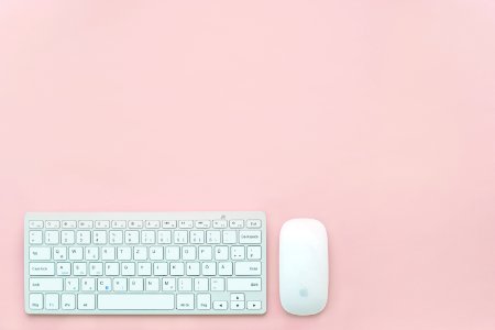 Keyboard And Mouse On Pink photo