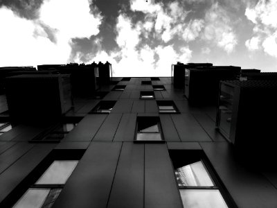 Building Exterior In Black And White