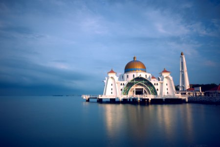 Domed Mosque On Waterfront
