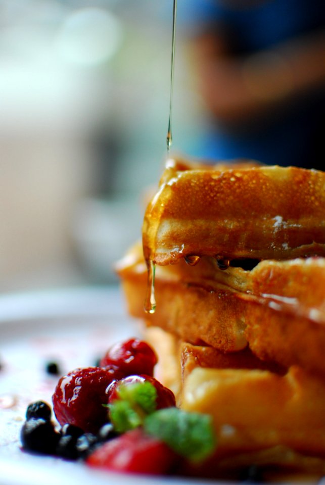 Syrup On Waffles With Fruit