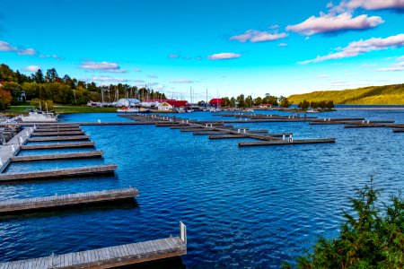 Empty Docks In Blue Waters