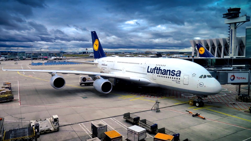 Lufthansa A380 At Terminal photo