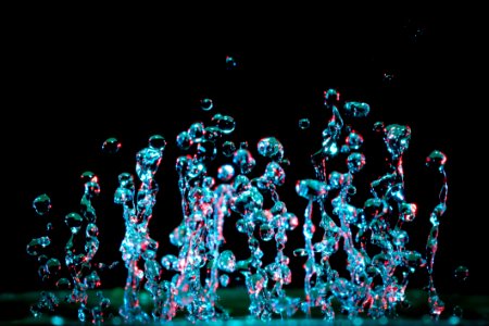 Water Drops In An Upward Spray