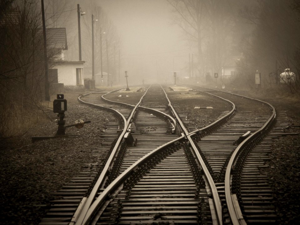 Railroad Tracks In City