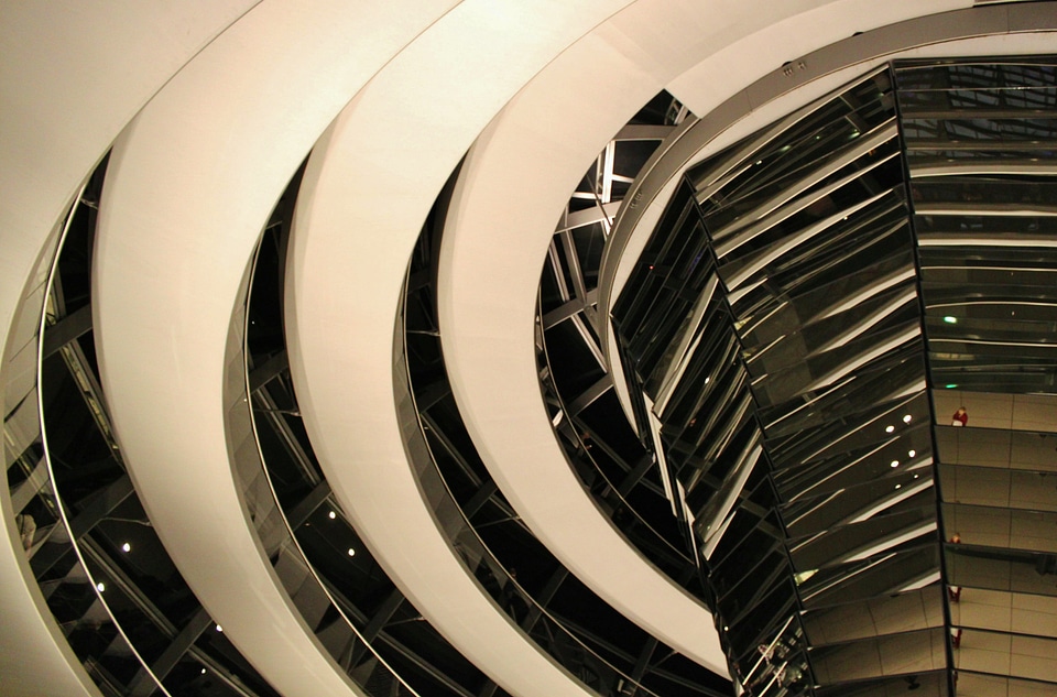 Glass dome building architecture