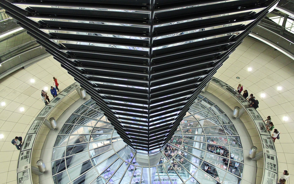 Glass dome building architecture
