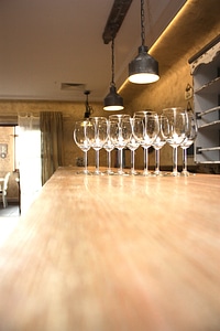 Pub wine glasses lighting