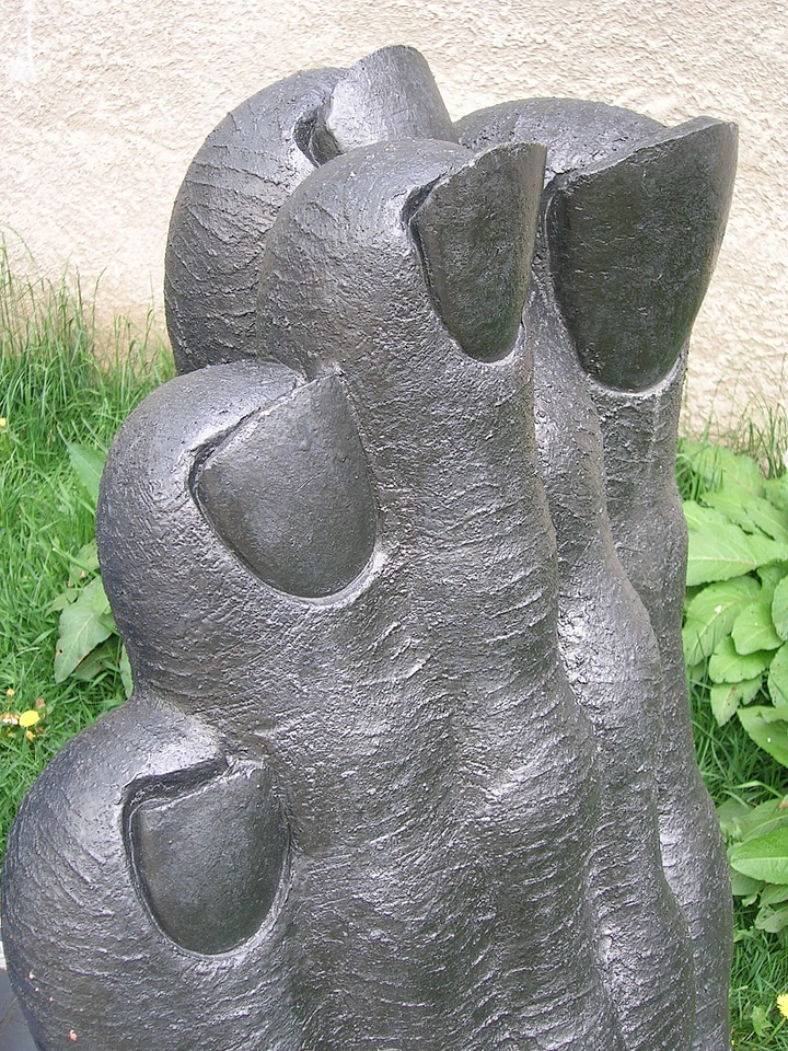 Plastic foot art foot sculpture