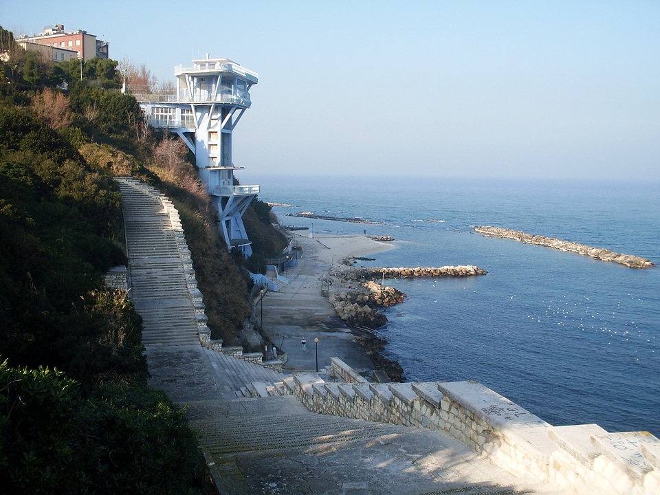Water landscape steps