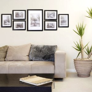 Multi Picture Photo Frame Frames Wall Set 7 Pieces For Home Accessories  One 8x10 Two 5x7 Four 6x4