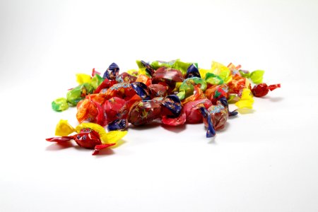 Wrapped Fruit Candies Isolated photo