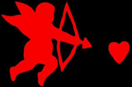 Cupid Shooting Heart Red