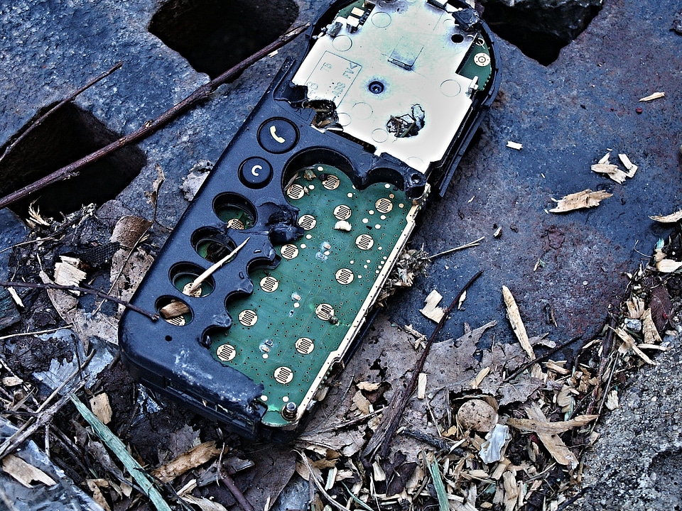 Destroyed waste trash