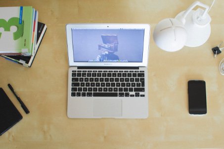 MacBook Air Notebook Computer On Desk photo
