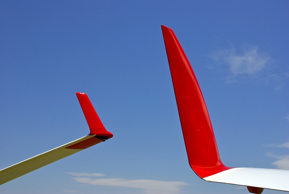 Sailplane aeroplane close-up