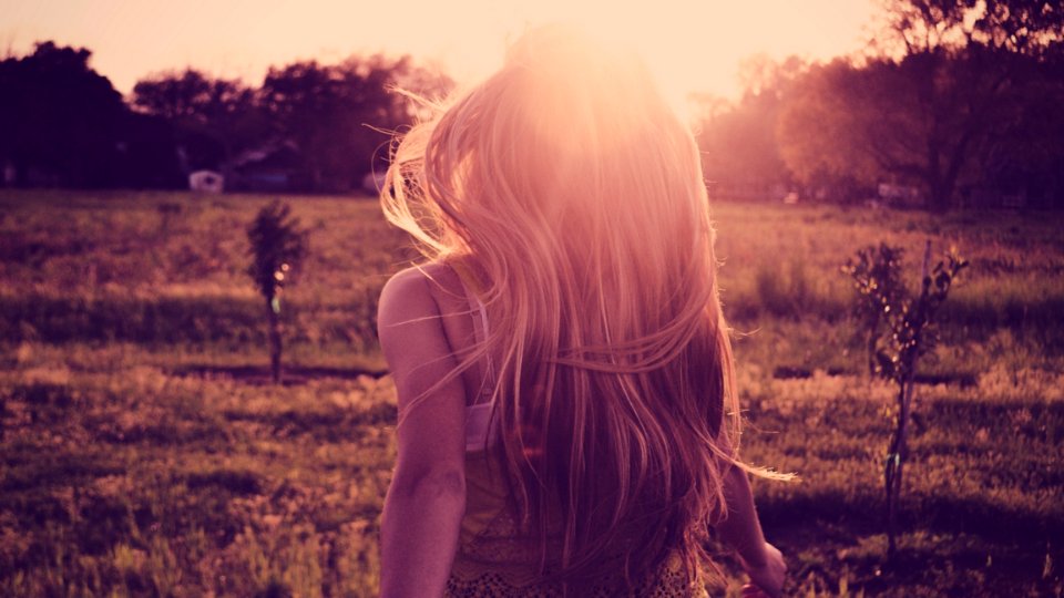 Woman At Sunset photo