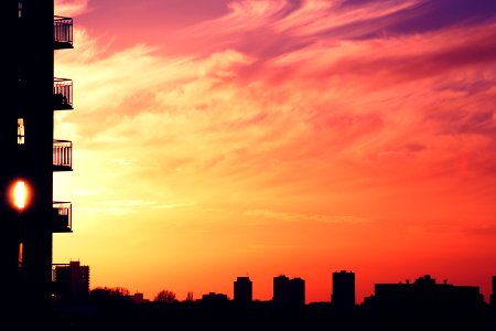 Sunset In City