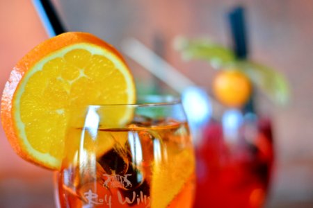 Cocktail With Orange Slice photo
