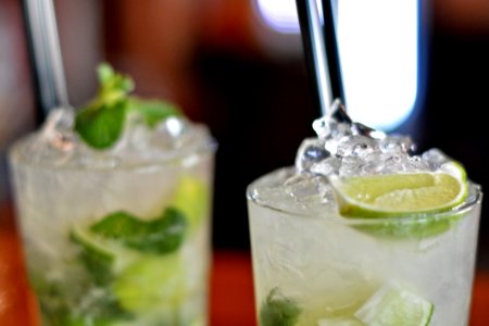 Two Cocktails With Mint And Lime photo