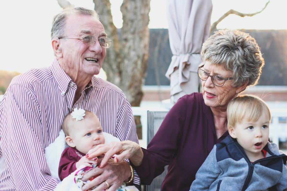 Grandparents With Grandchildren Outdoor